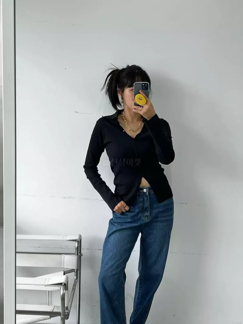 Flipar - Korean Women Fashion - #thatsdarling - Collar Slit Tee
