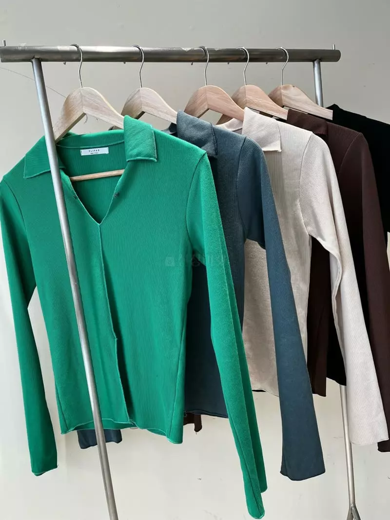 Flipar - Korean Women Fashion - #thelittlethings - Collar Slit Tee - 2