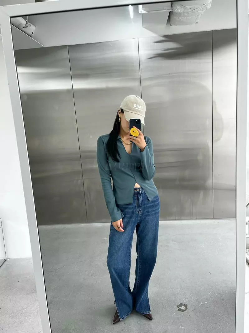 Flipar - Korean Women Fashion - #womensfashion - Collar Slit Tee - 6