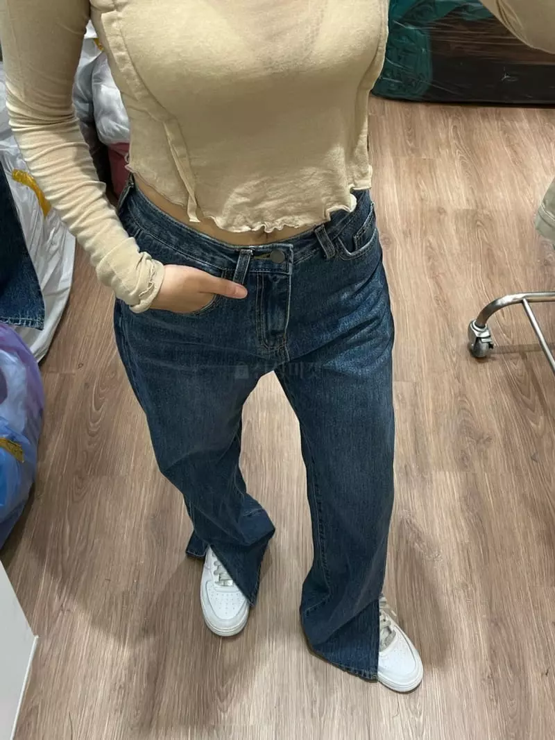 Flipar - Korean Women Fashion - #momslook - Slit Jeans - 4
