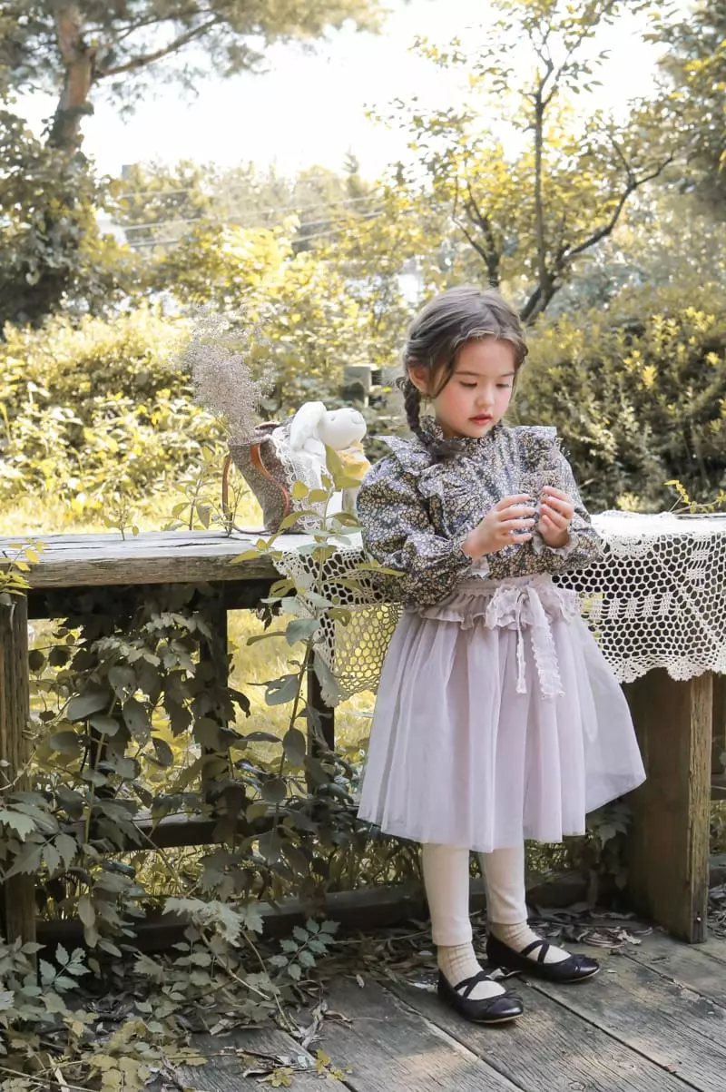Flo - Korean Children Fashion - #kidzfashiontrend - Frill Mesh Skirt Leggings - 4