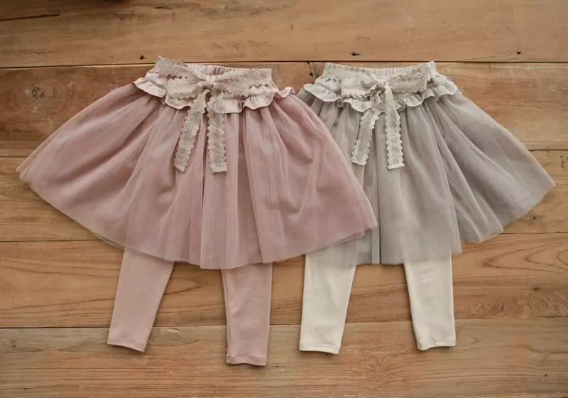 Flo - Korean Children Fashion - #kidsshorts - Frill Mesh Skirt Leggings