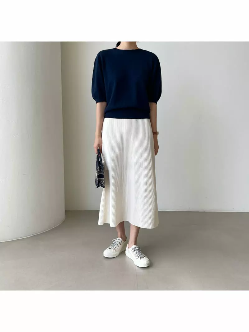 Floaty - Korean Women Fashion - #momslook - Whole Gament Cully Knit Tee - 6