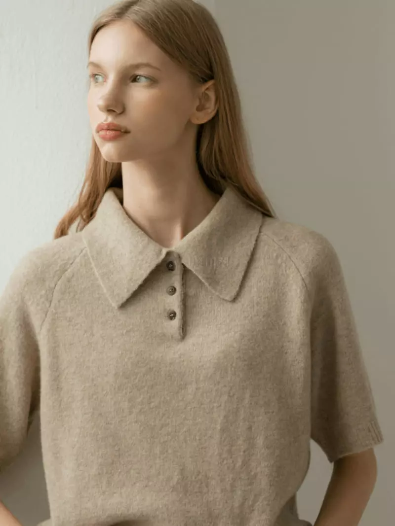 Floaty - Korean Women Fashion - #momslook - Bacster Collar Tee - 6