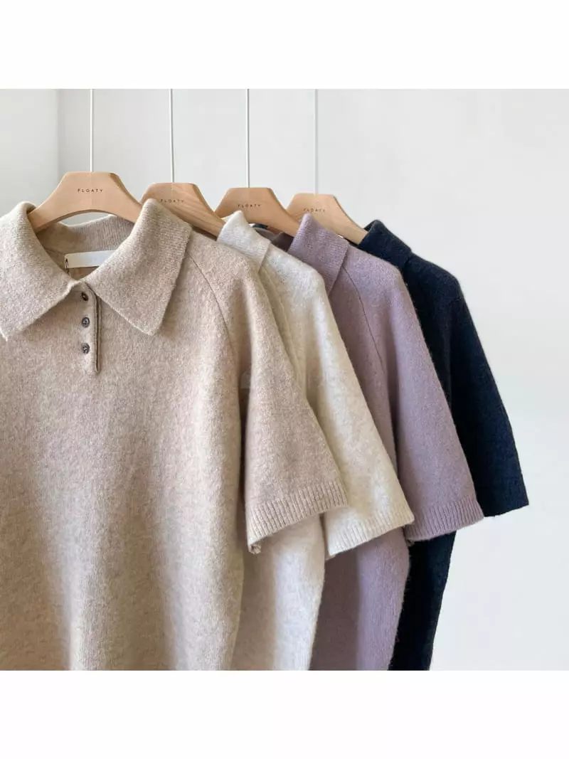 Floaty - Korean Women Fashion - #momslook - Bacster Collar Tee - 8