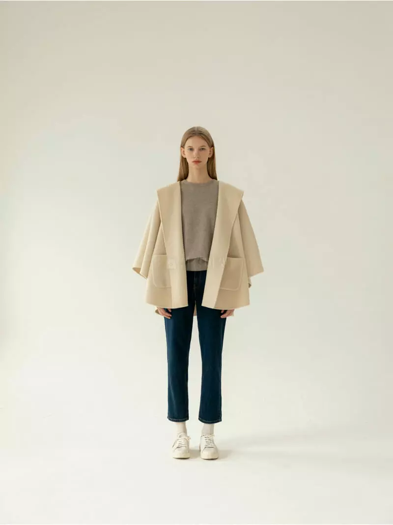 Floaty - Korean Women Fashion - #restrostyle - Hoody Cape Coat - 2