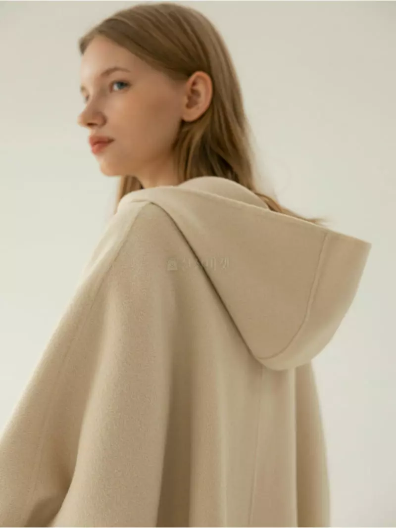 Floaty - Korean Women Fashion - #thatsdarling - Hoody Cape Coat - 5