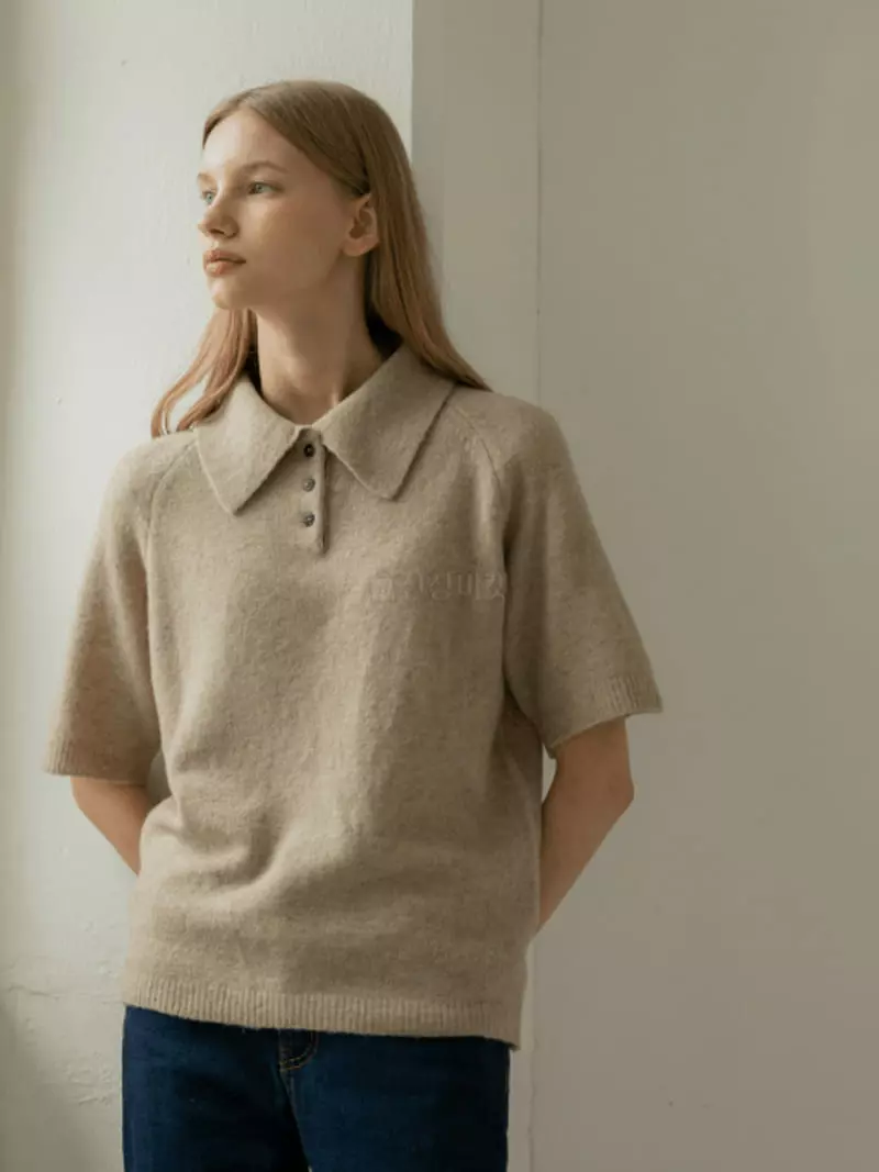 Floaty - Korean Women Fashion - #womensfashion - Bacster Collar Tee - 5
