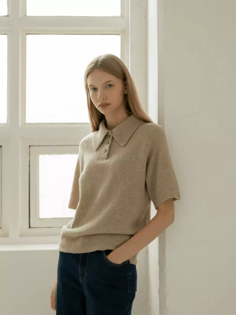 Floaty - Korean Women Fashion - #womensfashion - Bacster Collar Tee - 7