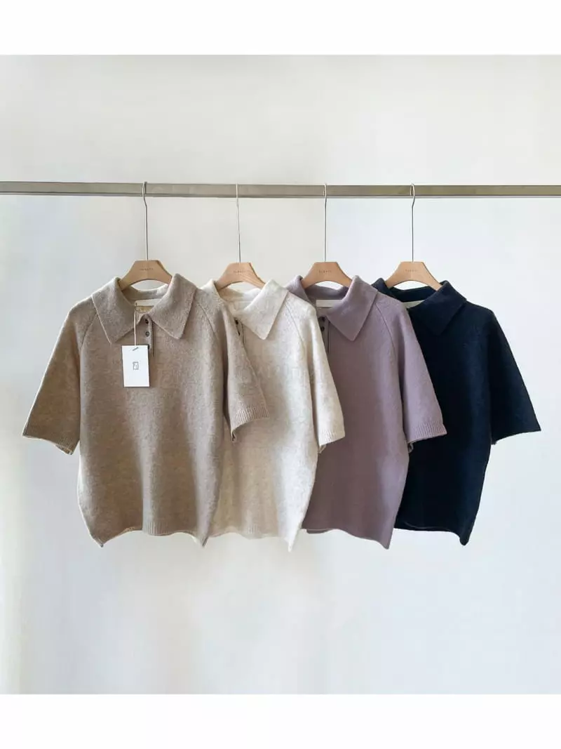 Floaty - Korean Women Fashion - #womensfashion - Bacster Collar Tee - 9