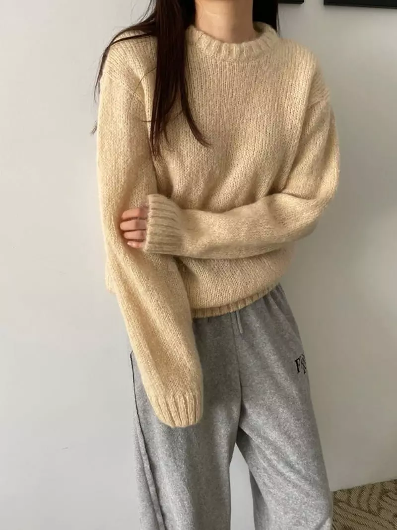 Floor - Korean Women Fashion - #momslook - Candy Round Knit Tee - 6