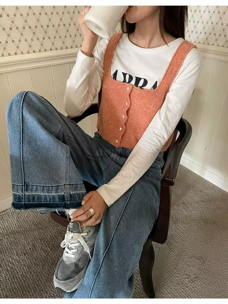 Floor - Korean Women Fashion - #momslook - Bustier Knit Tee