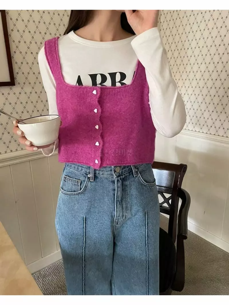 Floor - Korean Women Fashion - #momslook - Bustier Knit Tee - 3