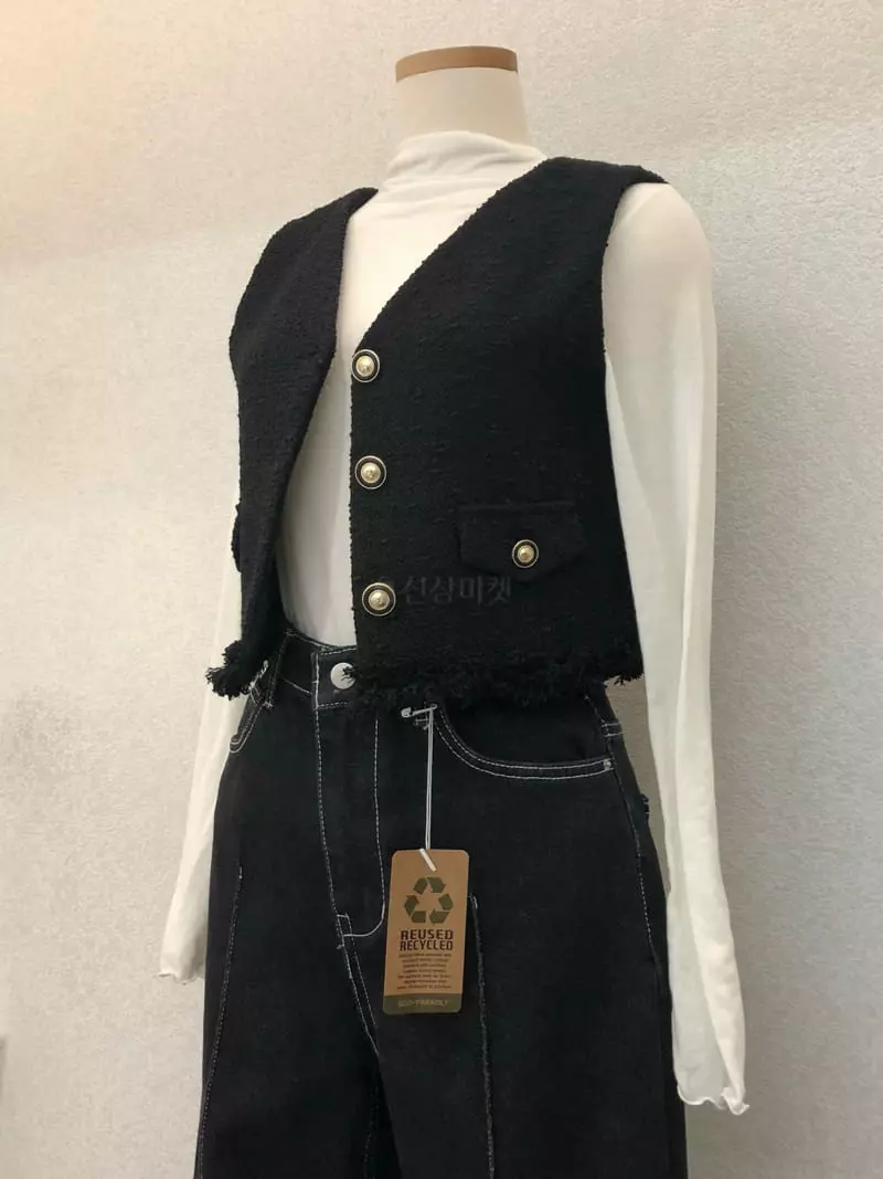 Floor - Korean Women Fashion - #momslook - Dona Twid Vest Jacket - 10