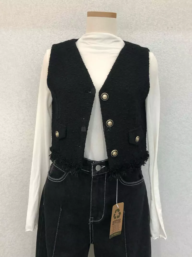 Floor - Korean Women Fashion - #momslook - Dona Twid Vest Jacket - 8