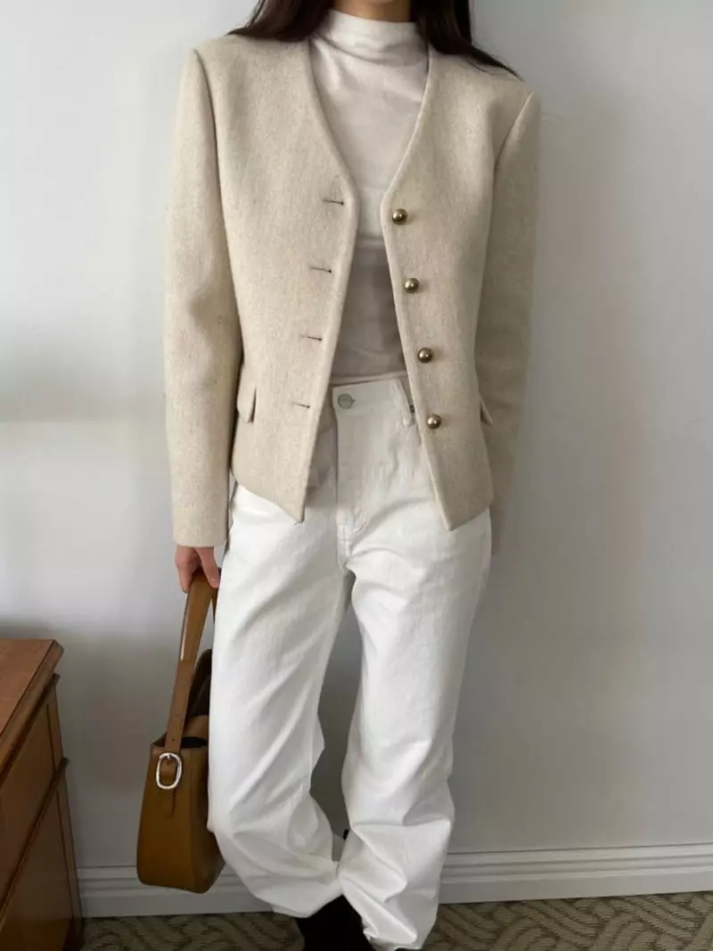 Floor - Korean Women Fashion - #momslook - No Collar Jacket - 12
