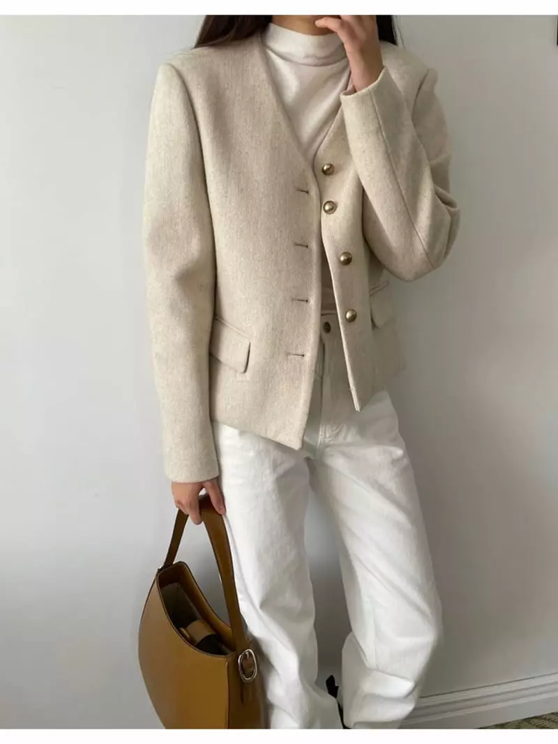 Floor - Korean Women Fashion - #womensfashion - No Collar Jacket - 4