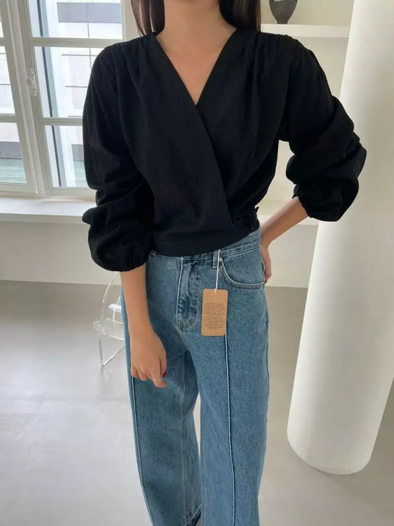 Floor - Korean Women Fashion - #pursuepretty - Ber Wrrap Blouse - 5