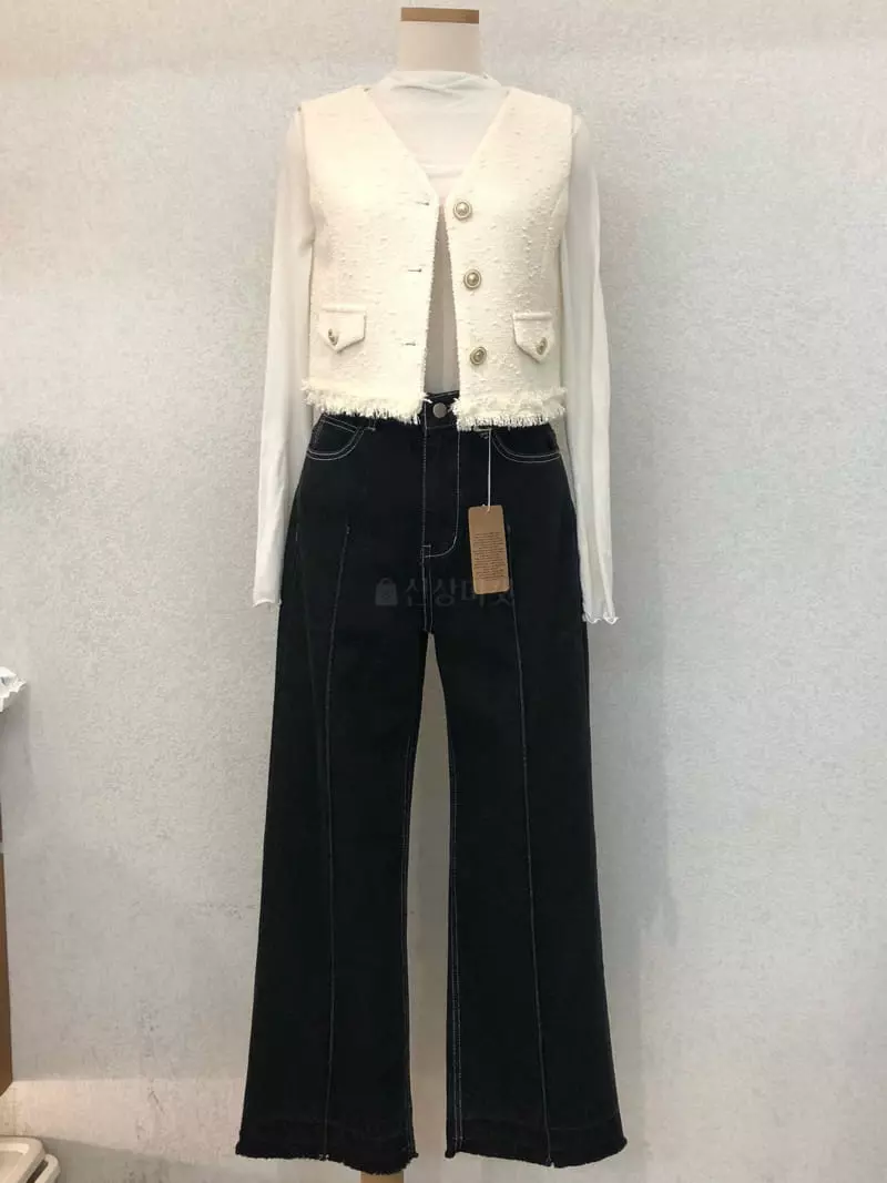 Floor - Korean Women Fashion - #shopsmall - Dona Twid Vest Jacket