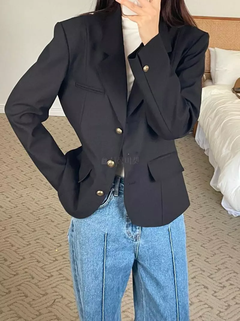 Floor - Korean Women Fashion - #thatsdarling - Line Tailor Jacket - 3