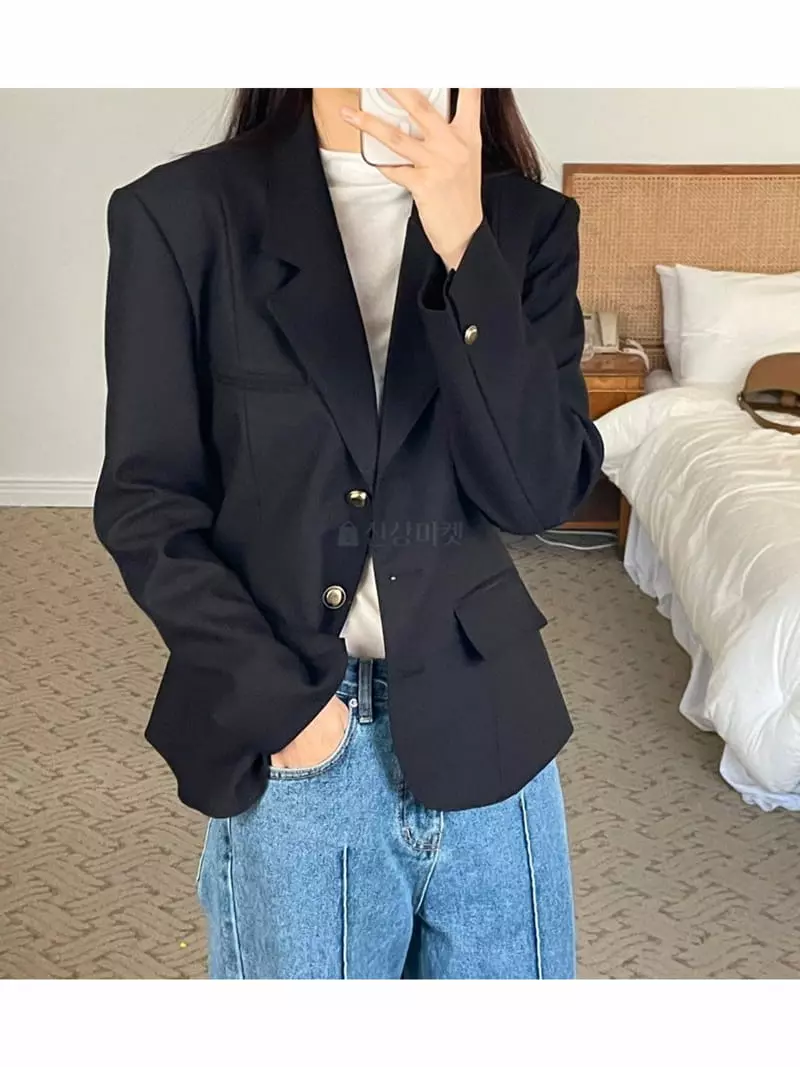 Floor - Korean Women Fashion - #thatsdarling - Line Tailor Jacket - 4