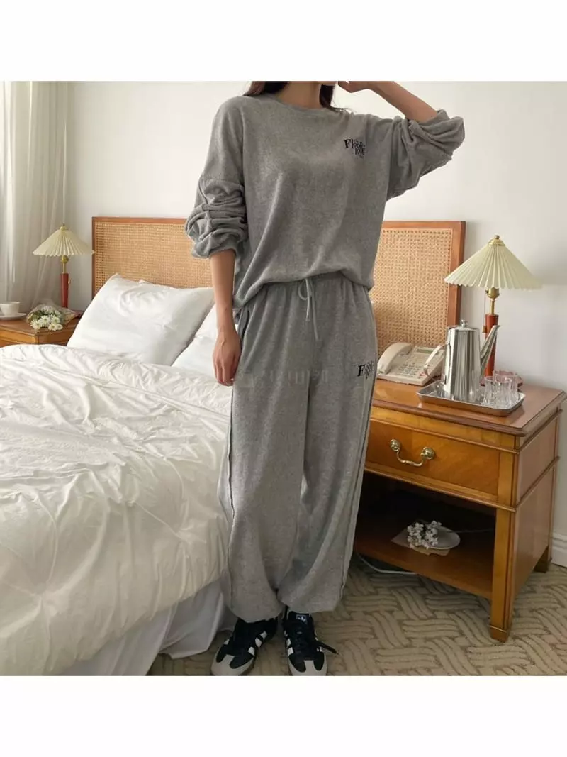 Floor - Korean Women Fashion - #womensfashion - Terry Pants - 3