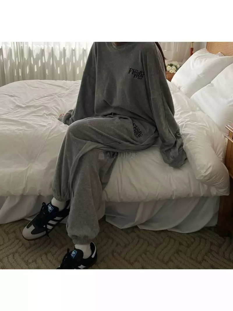 Floor - Korean Women Fashion - #womensfashion - Terry Pants - 5