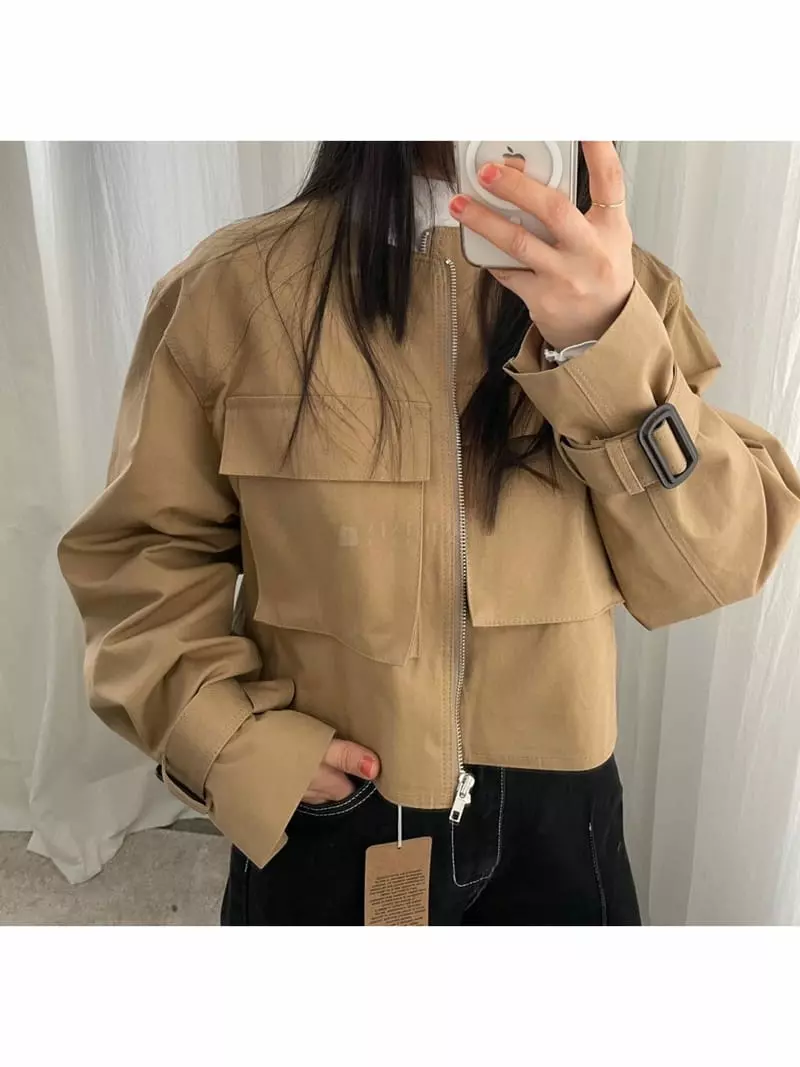 Floor - Korean Women Fashion - #womensfashion - Cotton Pocket Jumper - 10