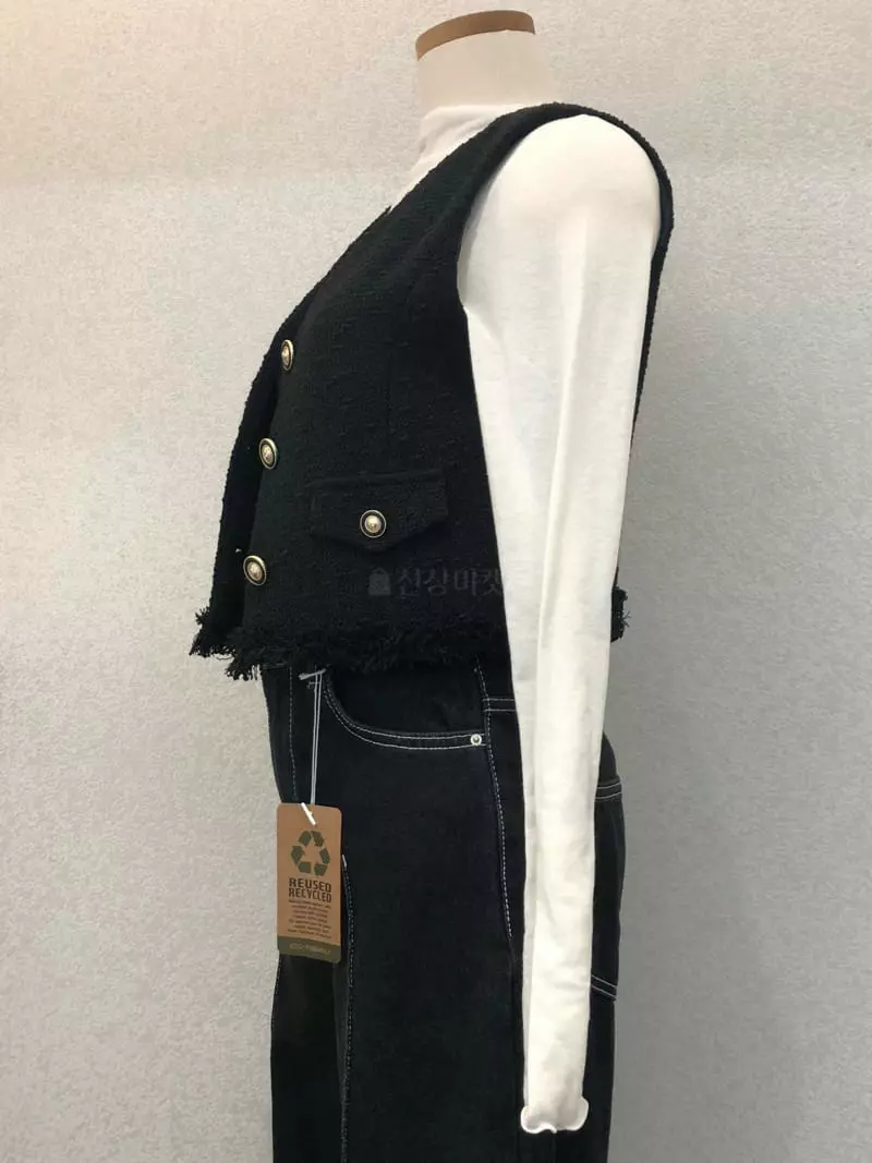 Floor - Korean Women Fashion - #womensfashion - Dona Twid Vest Jacket - 11