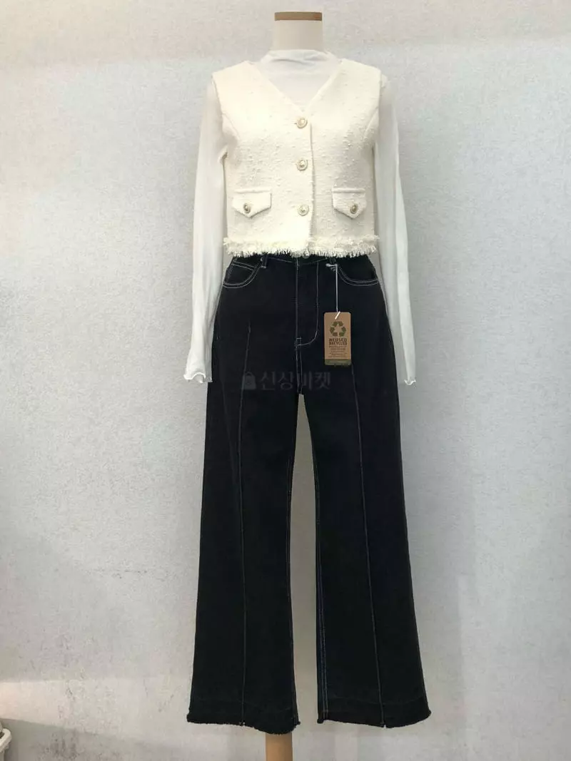Floor - Korean Women Fashion - #womensfashion - Dona Twid Vest Jacket - 7