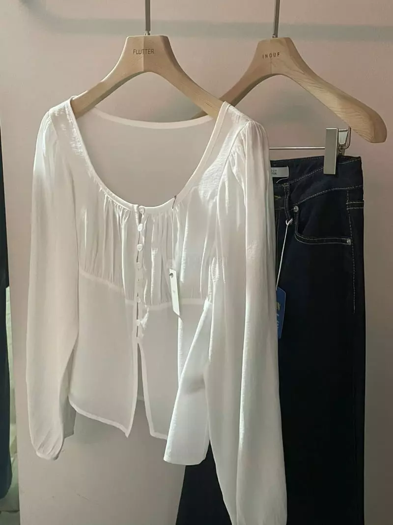 Flutter - Korean Women Fashion - #momslook - Mello Blouse - 3