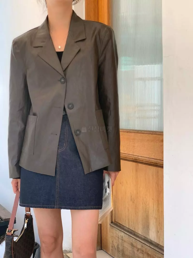 Flutter - Korean Women Fashion - #momslook - Bucket Leather Jacket - 5