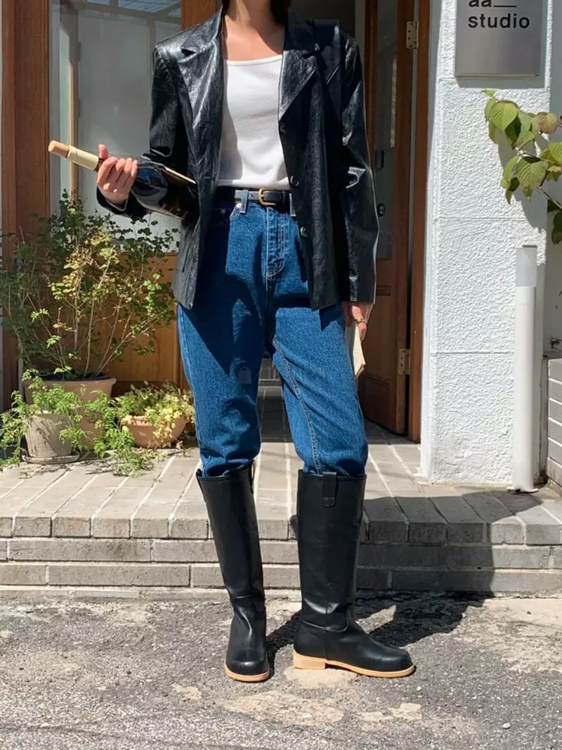 Flutter - Korean Women Fashion - #womensfashion - Bucket Leather Jacket - 10