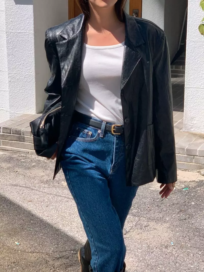 Flutter - Korean Women Fashion - #womensfashion - Bucket Leather Jacket - 6