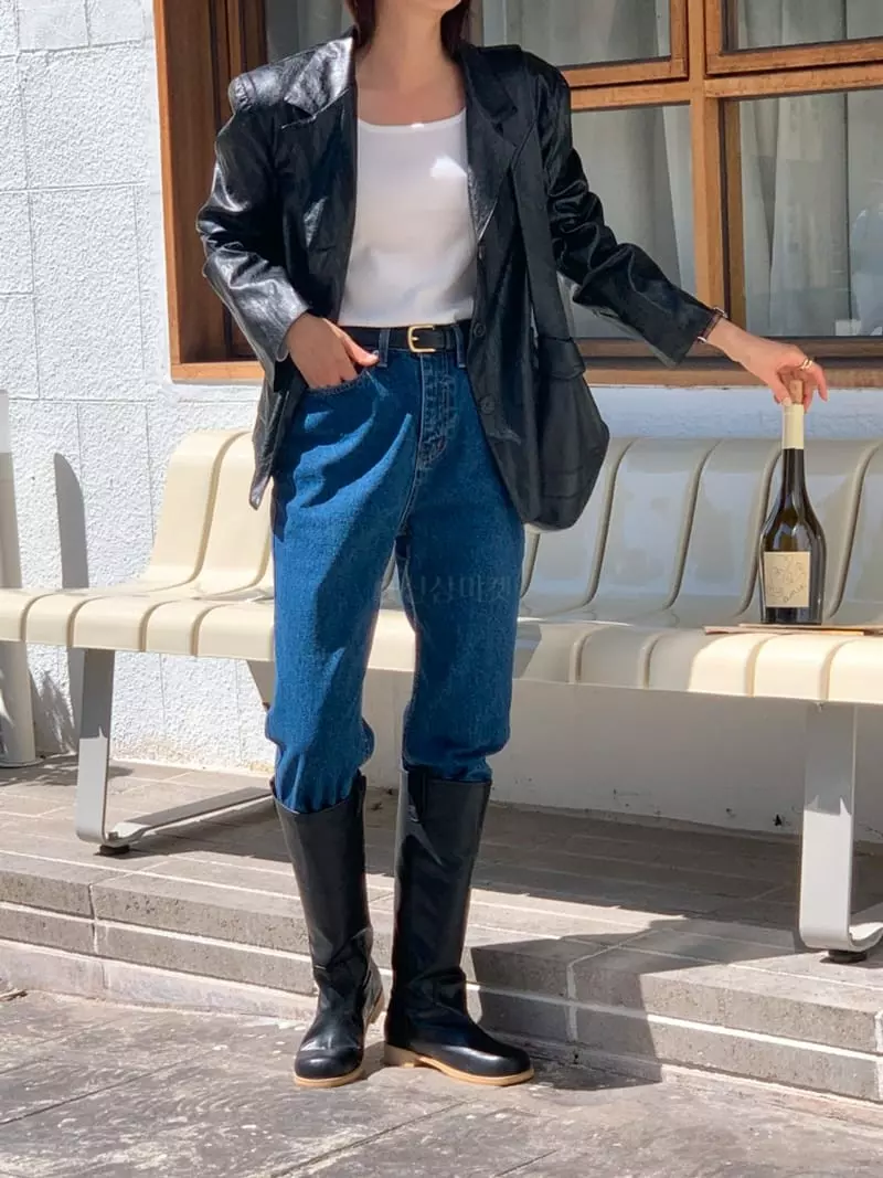 Flutter - Korean Women Fashion - #womensfashion - Bucket Leather Jacket - 8