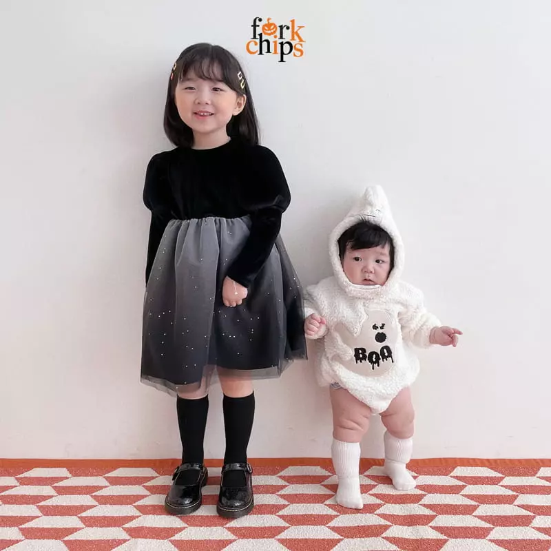 Fork Chips - Korean Children Fashion - #kidsstore - Wicth Kiki One-piece - 11