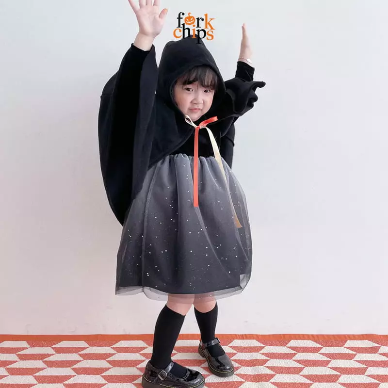 Fork Chips - Korean Children Fashion - #todddlerfashion - Hallooween Cape - 3