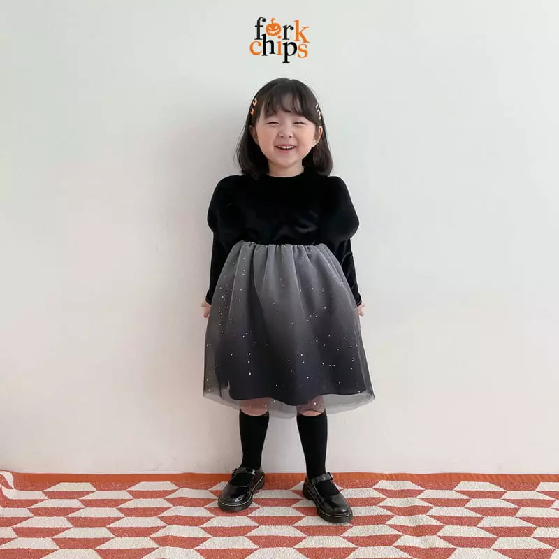 Fork Chips - Korean Children Fashion - #todddlerfashion - Wicth Kiki One-piece - 2