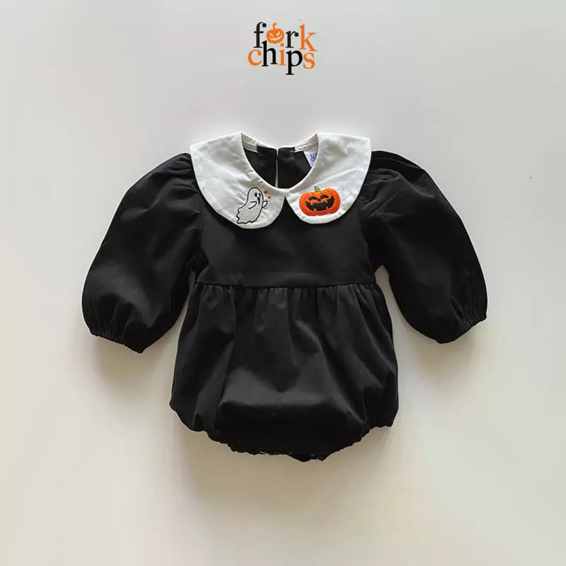 Fork Chips - Korean Children Fashion - #toddlerclothing - Halloween Ghost Bodysuit - 2