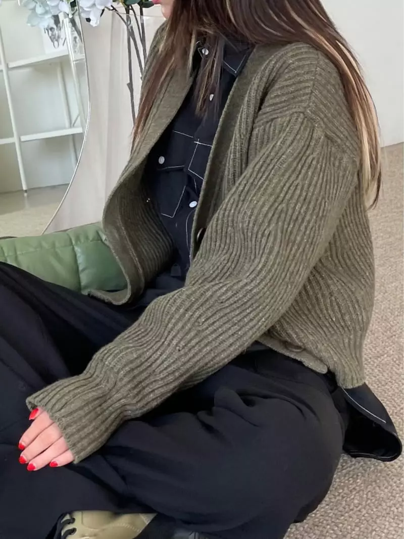 Fossette - Korean Women Fashion - #momslook - Open Cardigan - 7