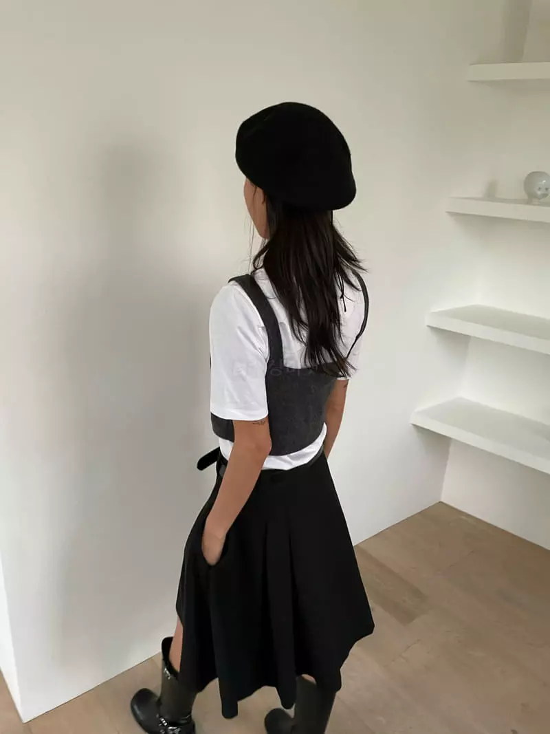 Fossette - Korean Women Fashion - #momslook - Angora Slit Vest - 5