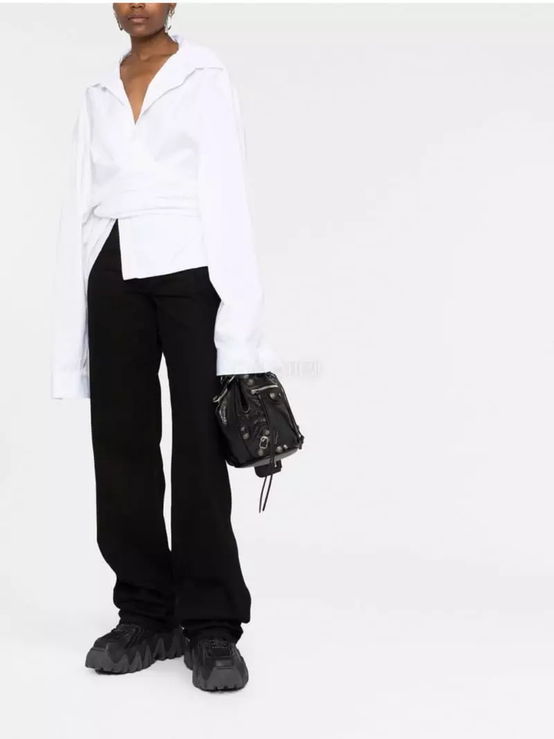 Fossette - Korean Women Fashion - #momslook - Boxy Wrap Shirt - 3