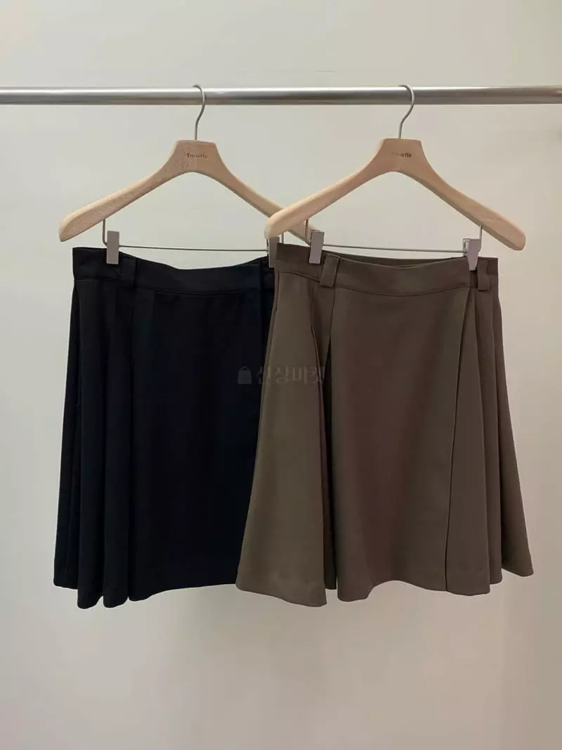 Fossette - Korean Women Fashion - #momslook - Pleat Wrap Skirt