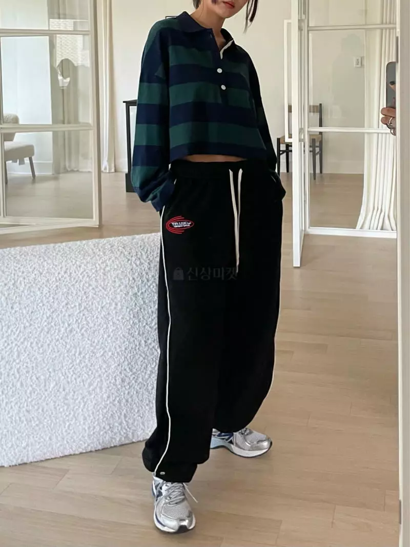 Fossette - Korean Women Fashion - #momslook - Stripes Crop Tee - 7
