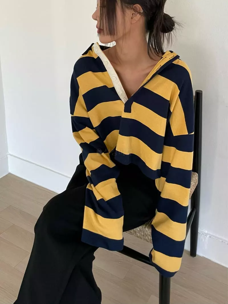 Fossette - Korean Women Fashion - #momslook - Stripes Crop Tee - 9