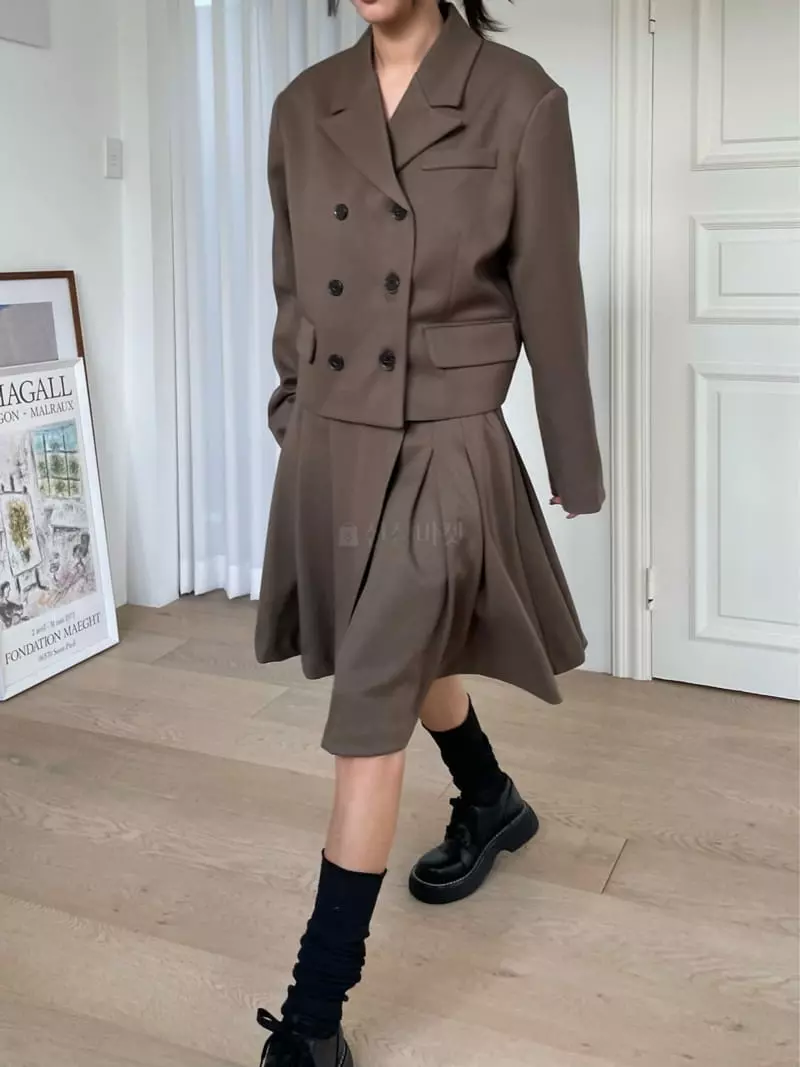Fossette - Korean Women Fashion - #pursuepretty - Pleat Wrap Skirt - 7