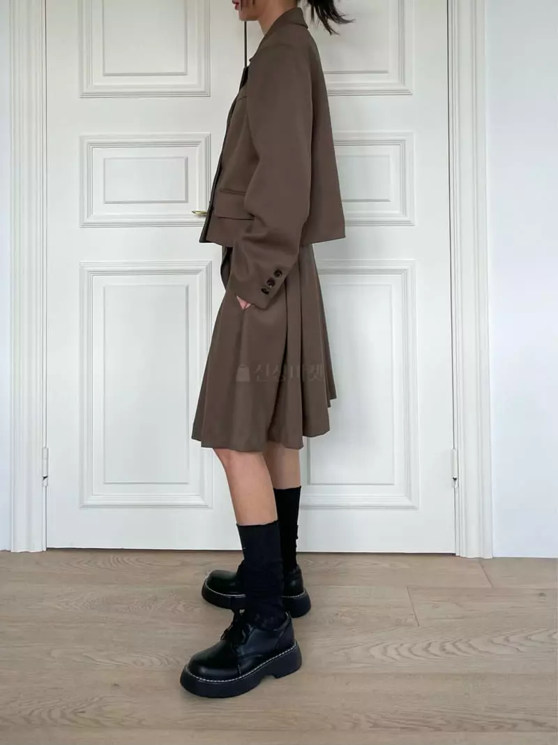 Fossette - Korean Women Fashion - #restrostyle - Pleat Wrap Skirt - 8