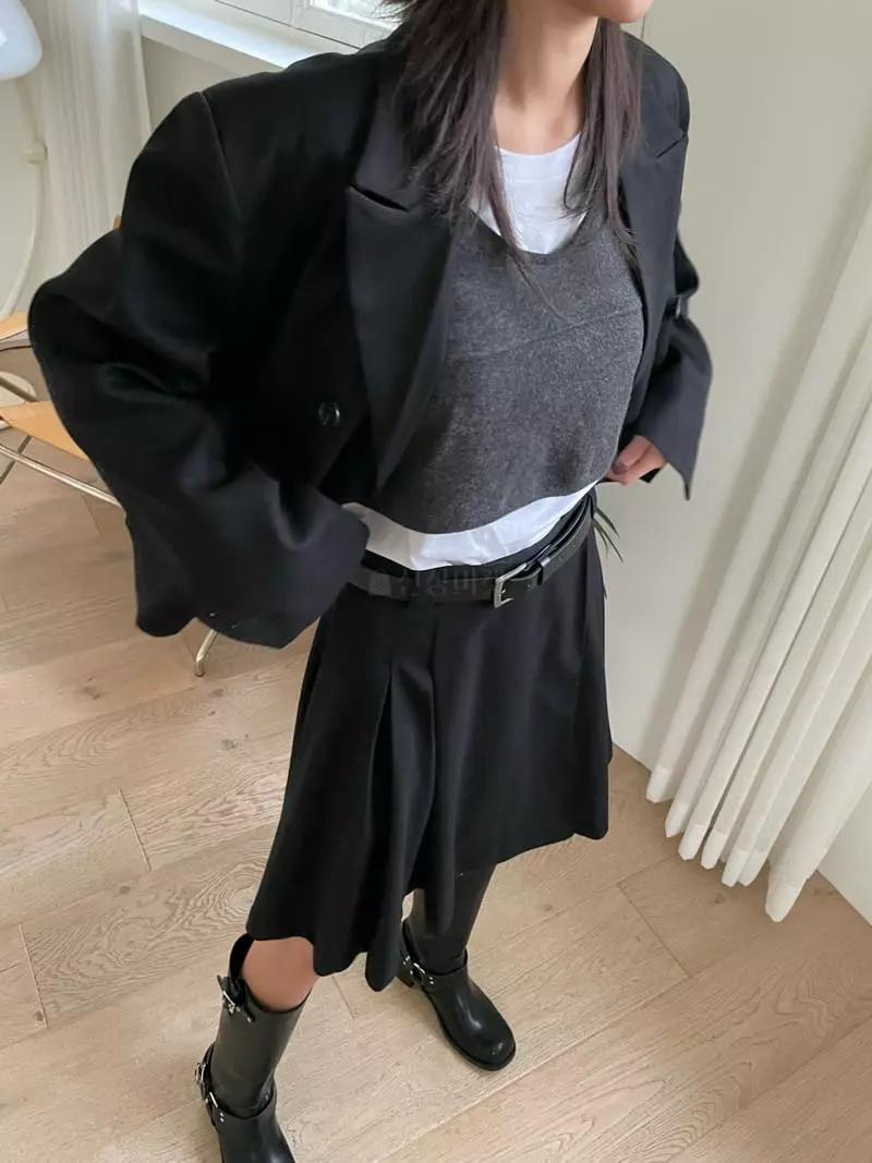 Fossette - Korean Women Fashion - #romanticstyle - Angora Slit Vest - 11