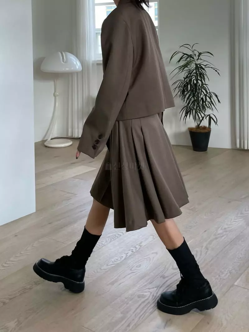 Fossette - Korean Women Fashion - #romanticstyle - Pleat Wrap Skirt - 9