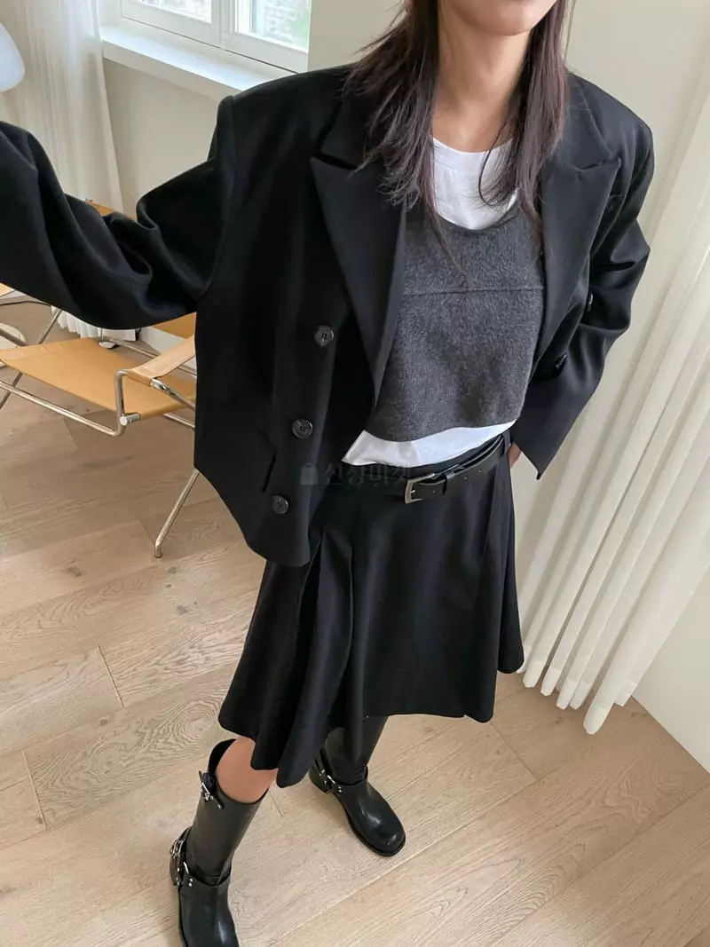 Fossette - Korean Women Fashion - #shopsmall - Angora Slit Vest - 12